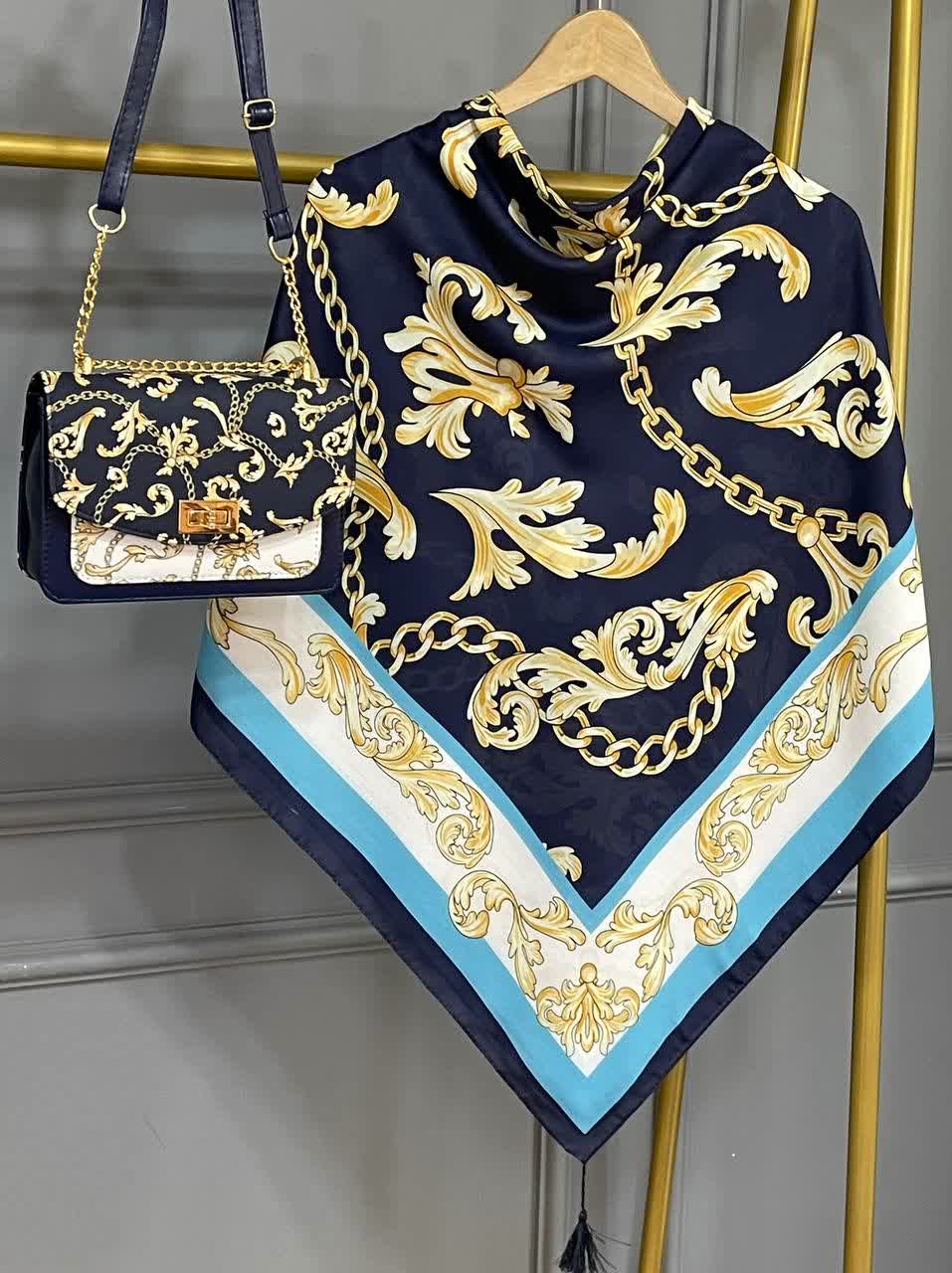 ست کیف و روسری گراند سورمه ای (B2)