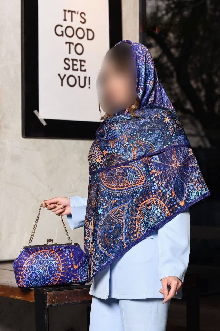 ست کیف و روسری برگ کاربنی (L48)