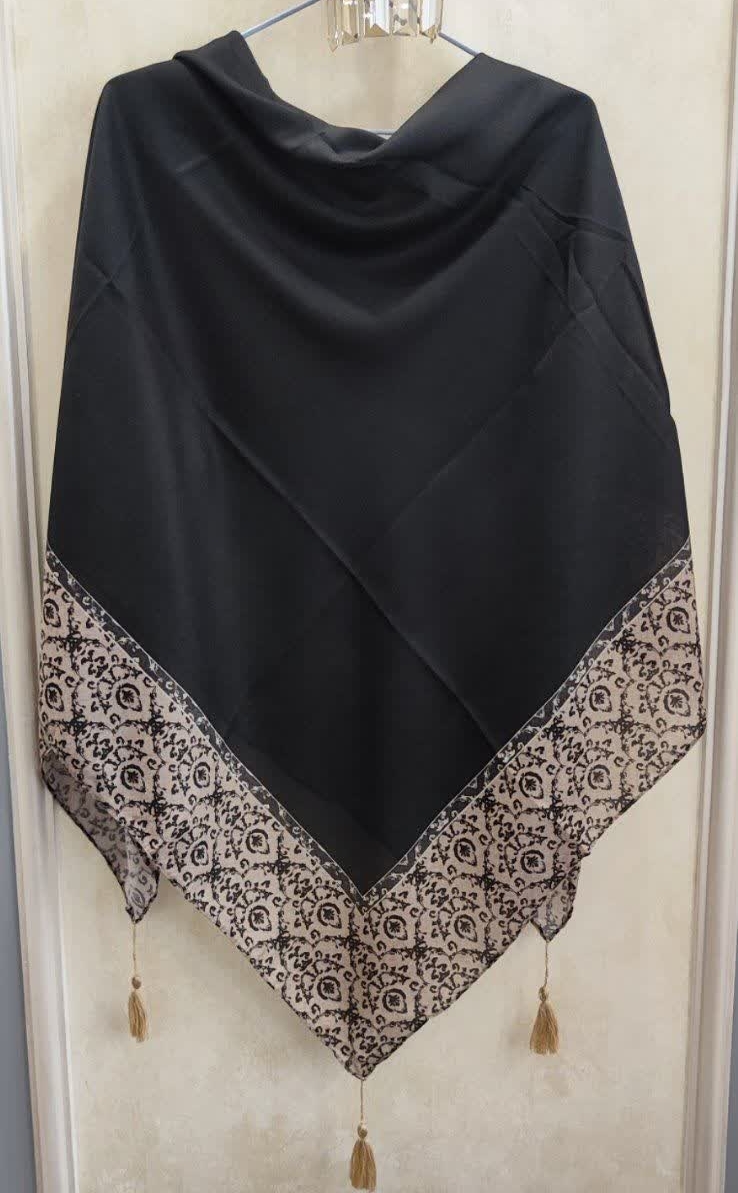 روسری نخی وال حاشیه طرحدار قواره ۱۴۰