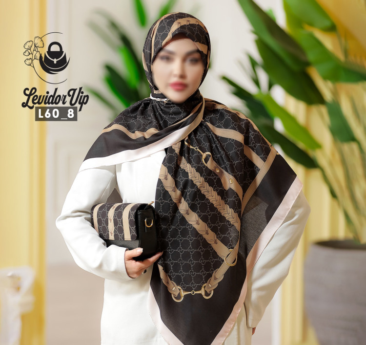 روسری و کیف پاسپورتی ست طرح گوچی کمربندی قواره ۱۴۰ در سه رنگ (L60)