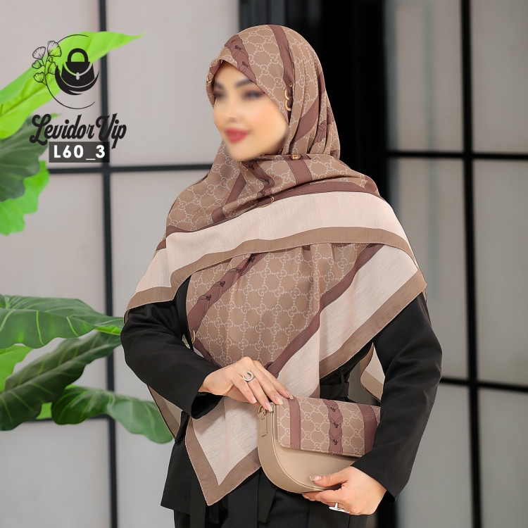 روسری و کیف پاسپورتی ست طرح گوچی کمربندی قواره ۱۴۰ در سه رنگ (L60)