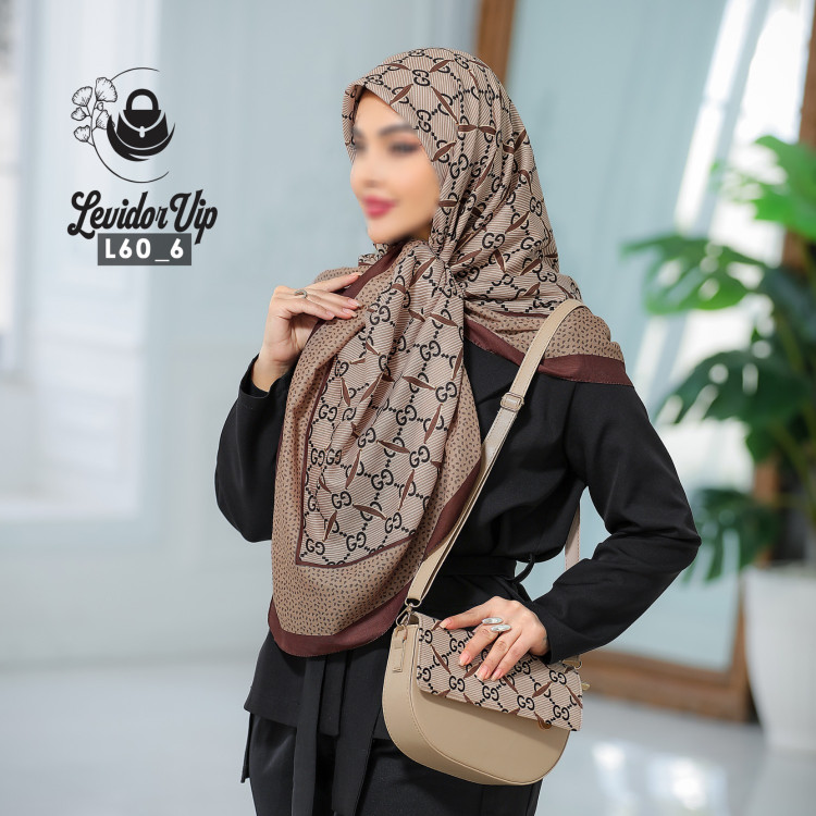روسری و کیف پاسپورتی ست طرح گوچی ساده قواره ۱۴۰ در سه رنگ (L60)