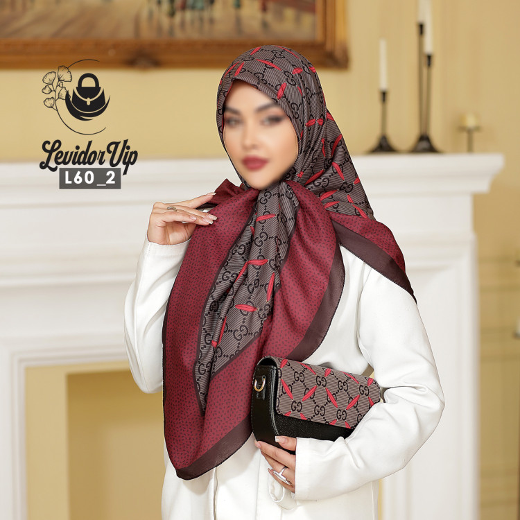 روسری و کیف پاسپورتی ست طرح گوچی ساده قواره ۱۴۰ در سه رنگ (L60)