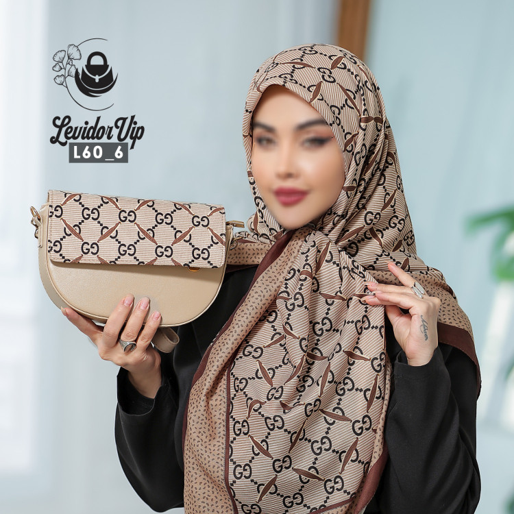 روسری و کیف پاسپورتی ست طرح گوچی ساده قواره ۱۴۰ در سه رنگ (L60)