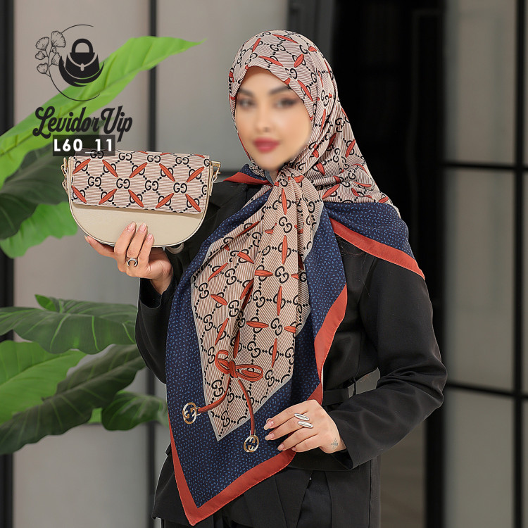 روسری و کیف پاسپورتی ست طرح گوچی ساده قواره ۱۴۰ در سه رنگ (L60)