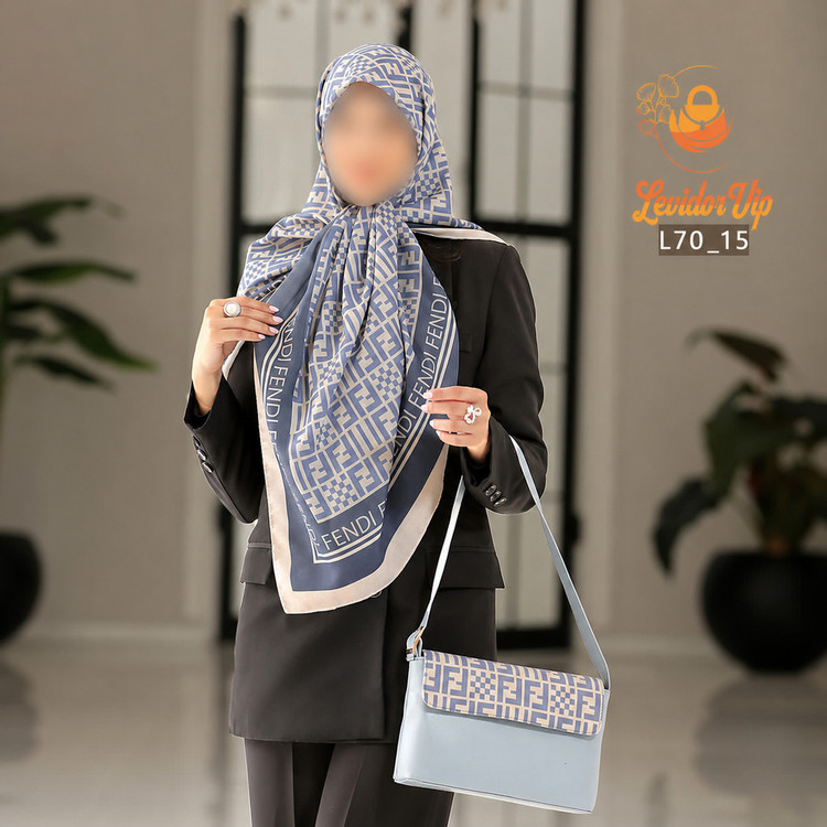 روسری و کیف ست طرح فندی قواره ۱۴۰ (L70)