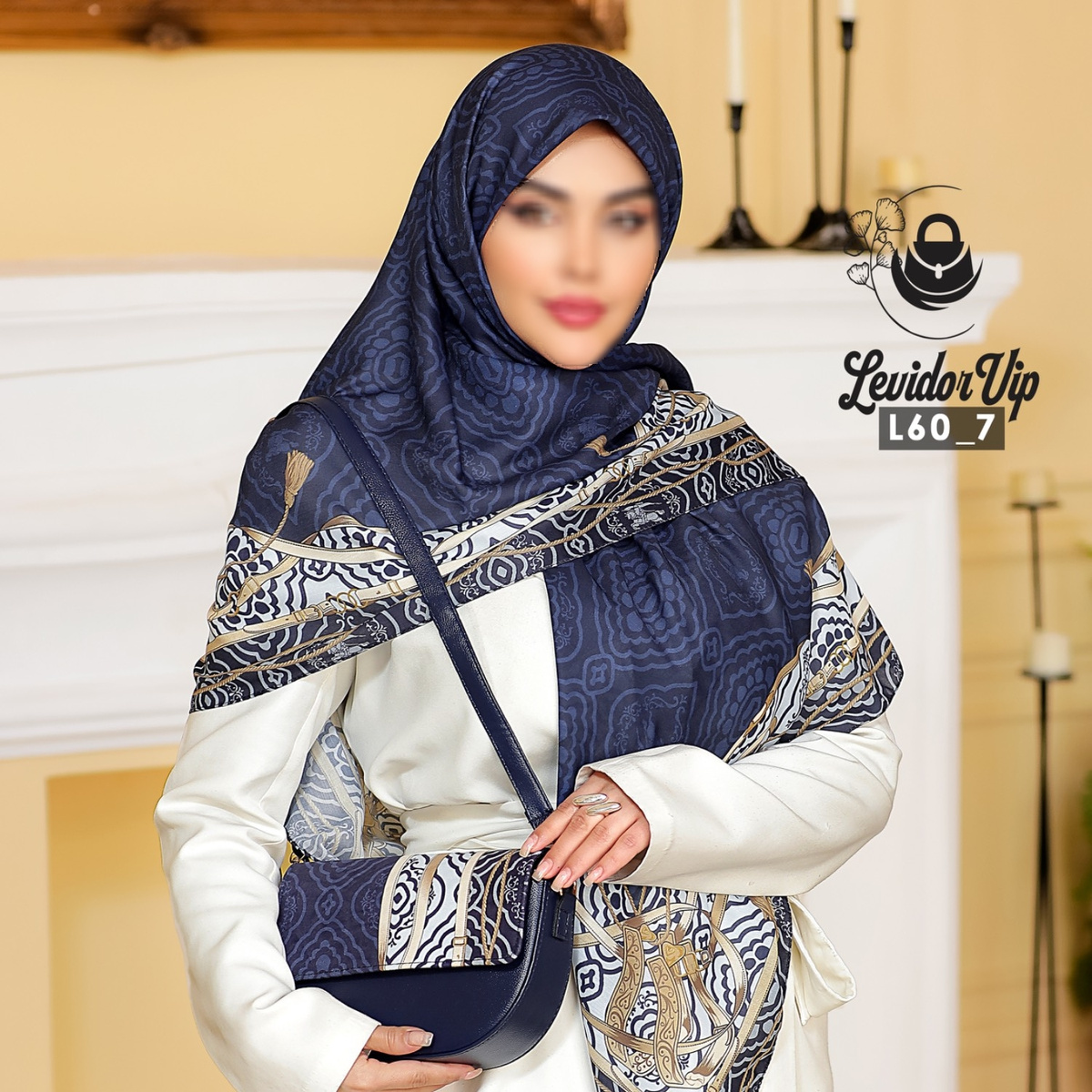 روسری و کیف پاسپورتی ست طرح سوارکار قواره ۱۴۰ (L60)