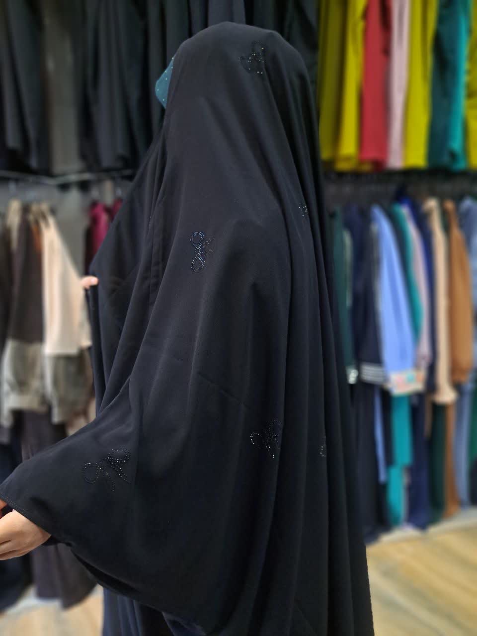 چادر عربی پاپیون نگینی