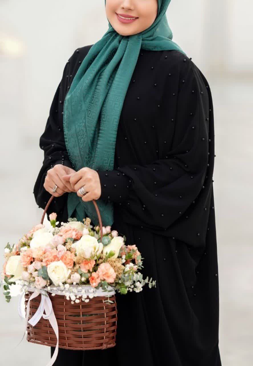 عبا الهه مرواریدی رنگ مشکی