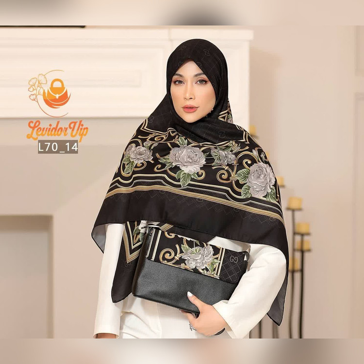 روسری و کیف ست طرح گوچی لاله قواره ۱۴۰ (L70)