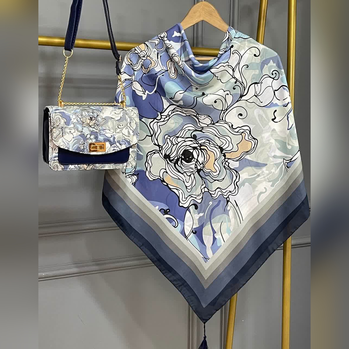 ست کیف و روسری گل مینیاتوری (B2)