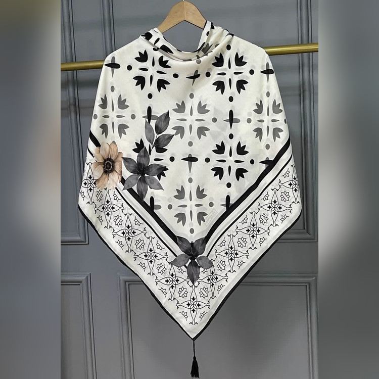 ست کیف و روسری شقایق مشکی (B2)