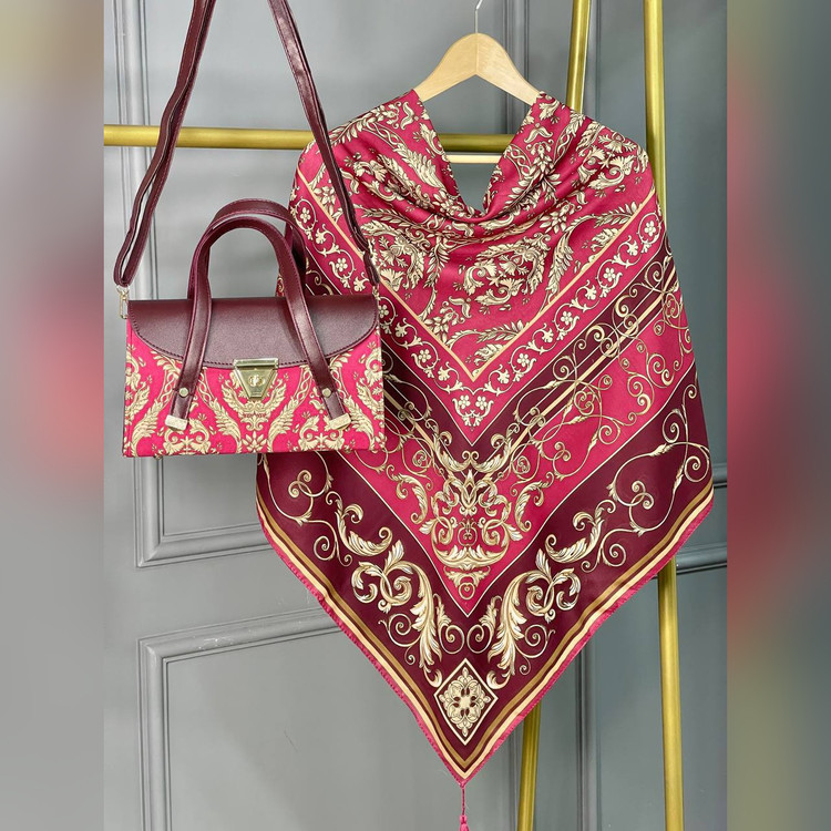 ست کیف و روسری الیزابت زرشکی (B3)