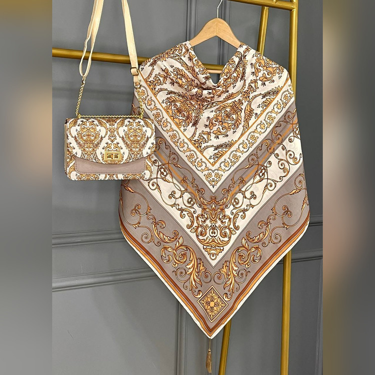 ست کیف و روسری الیزابت نسکافه ای (B2)
