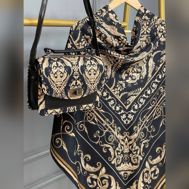 ست کیف و روسری الیزابت مشکی (B2)