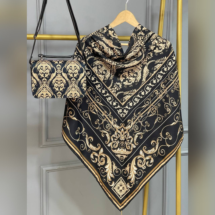 ست کیف و روسری الیزابت مشکی (B2)