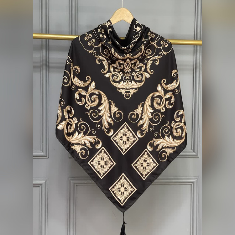 ست کیف و روسری فلور مشکی (B2)