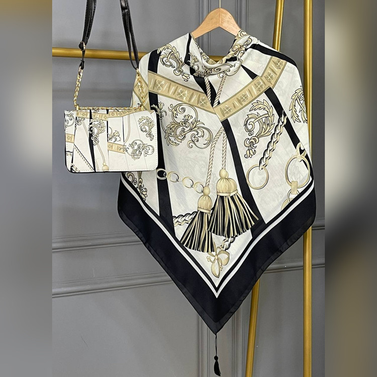 ست کیف و روسری کارتیر مشکی (B2)