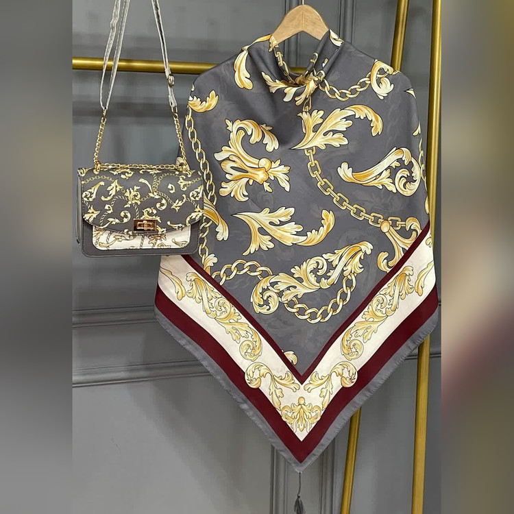 ست کیف و روسری گراند طوسی (B2)