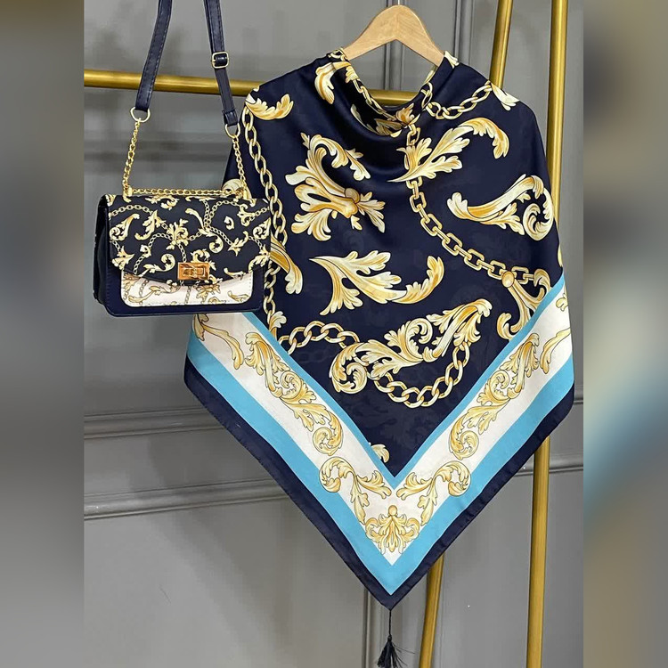 ست کیف و روسری گراند سورمه ای (B2)