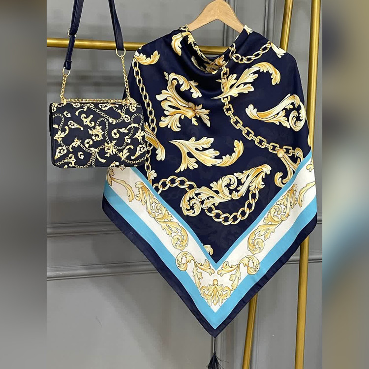 ست کیف و روسری گراند سورمه ای (B2)