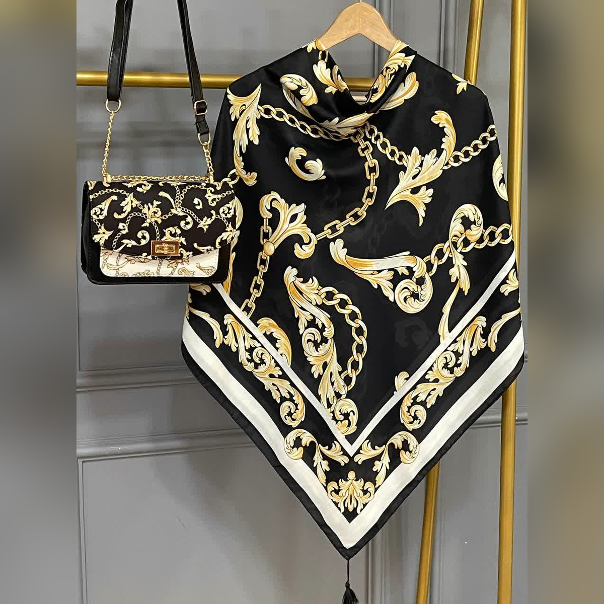 ست کیف و روسری گراند مشکی  (B2)