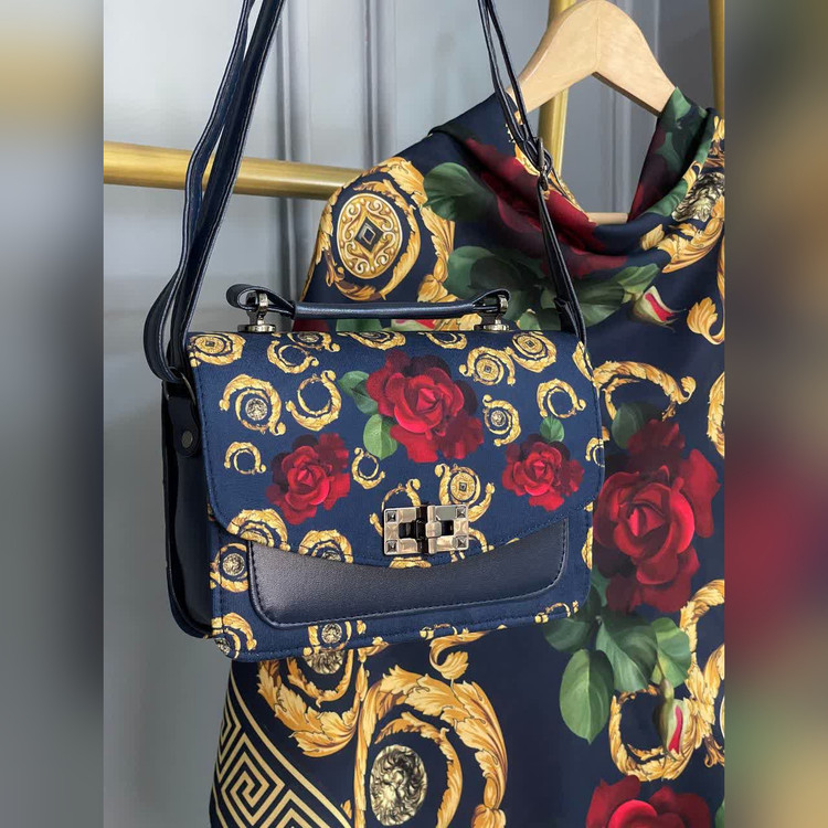 ست کیف و روسری رز ورساچه سورمهای (B2)