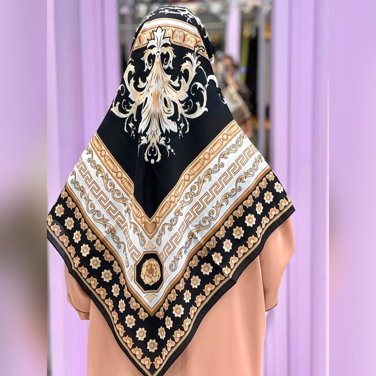 ست کیف و روسری سورنا سیااسکارف مشکی طلایی (A3)