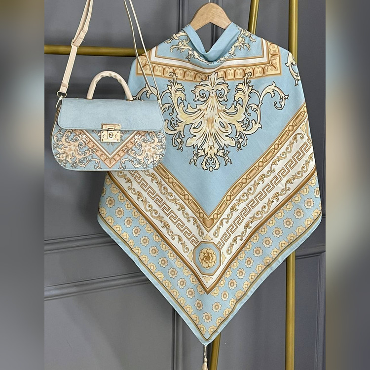 ست کیف و روسری سورنا آبی (A3)