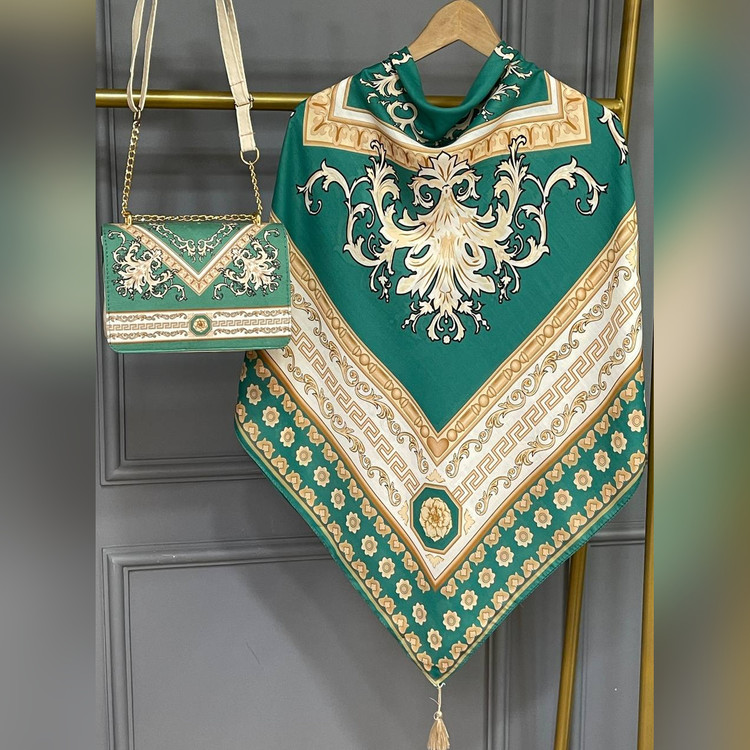 ست کیف و روسری سورنا سیااسکارف سبز (B2)