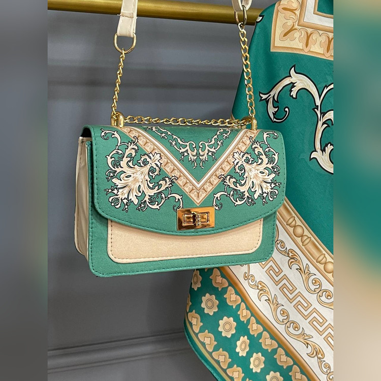 ست کیف و روسری سورنا سیااسکارف سبز (B2)