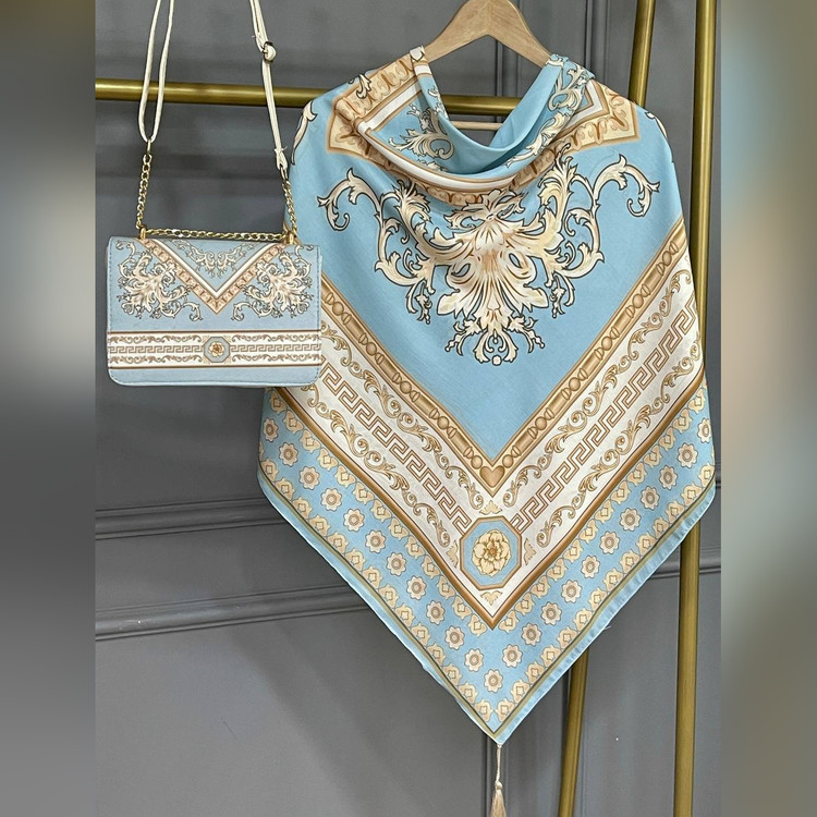 ست کیف و روسری سورنا آبی (B2)