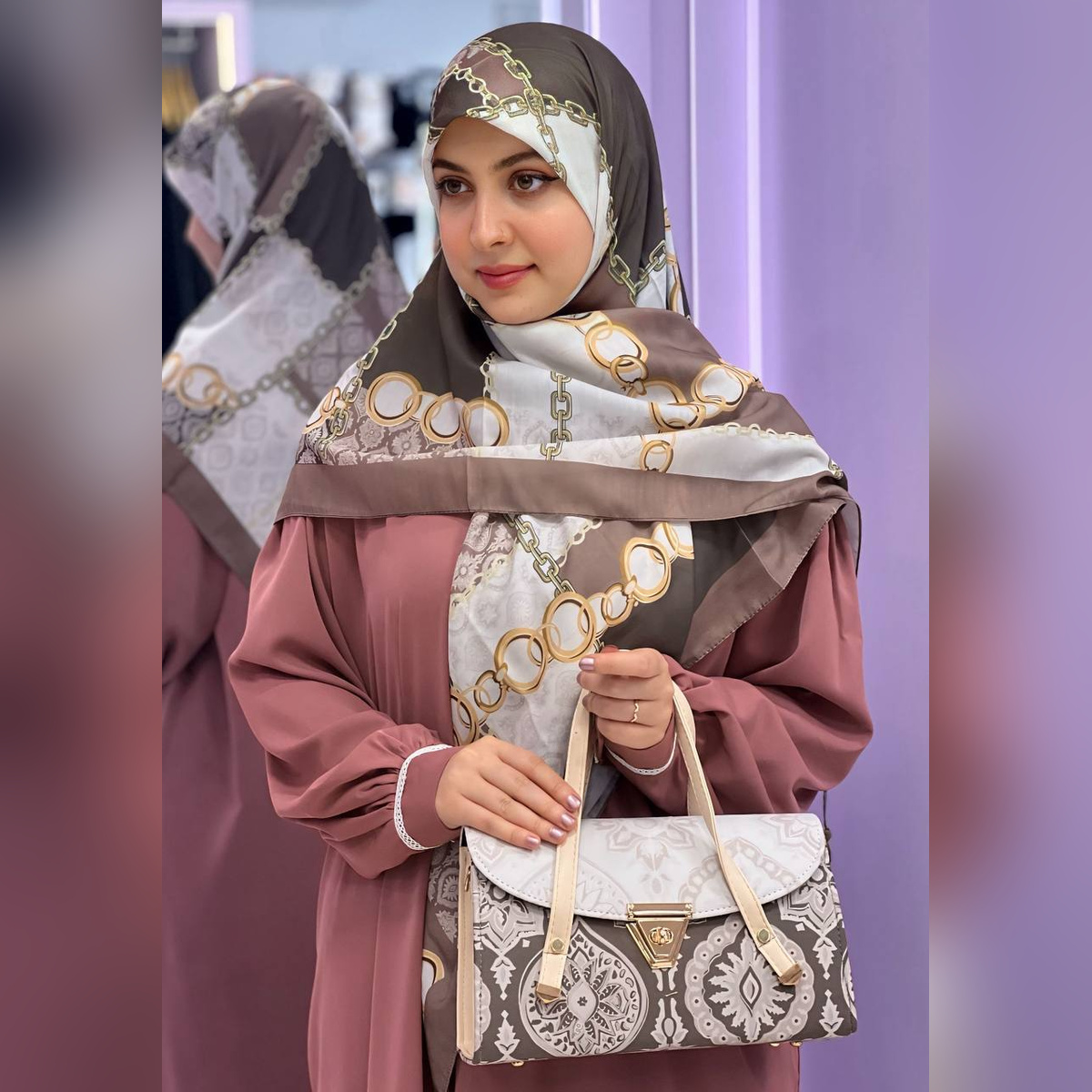 ست کیف و روسری درین نسکافه‌ای (B3)