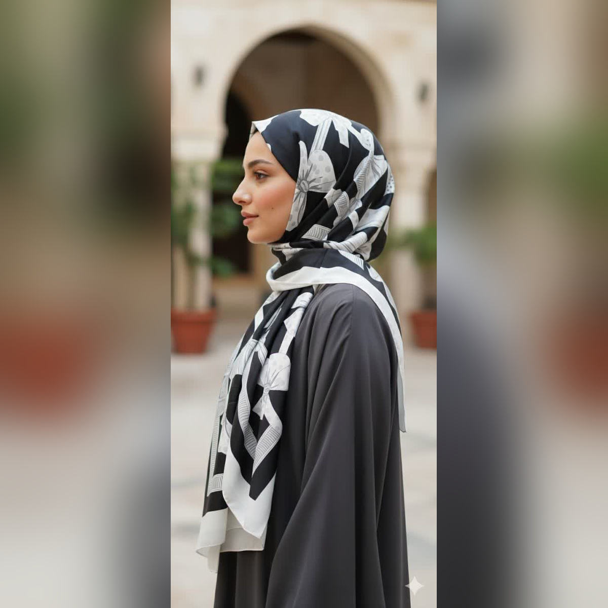 روسری مجلسی ابریشم توییل قواره 140