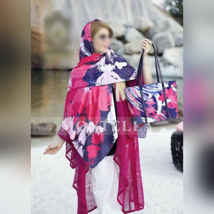 ست کیف و روسری گل نقاشی (T1)
