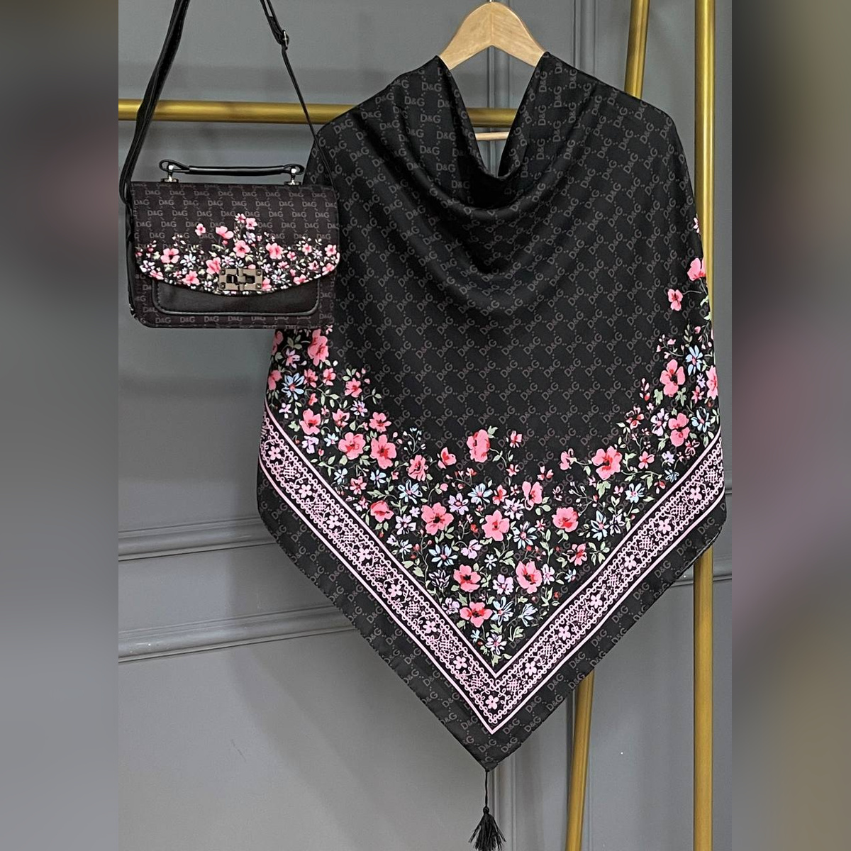 ست کیف و روسری گل دی اند جی (B2)