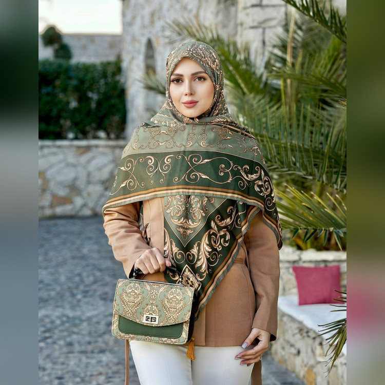 ست کیف و روسری الیزابت زیتونی (B2)