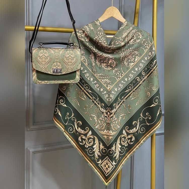 ست کیف و روسری الیزابت زیتونی (B2)