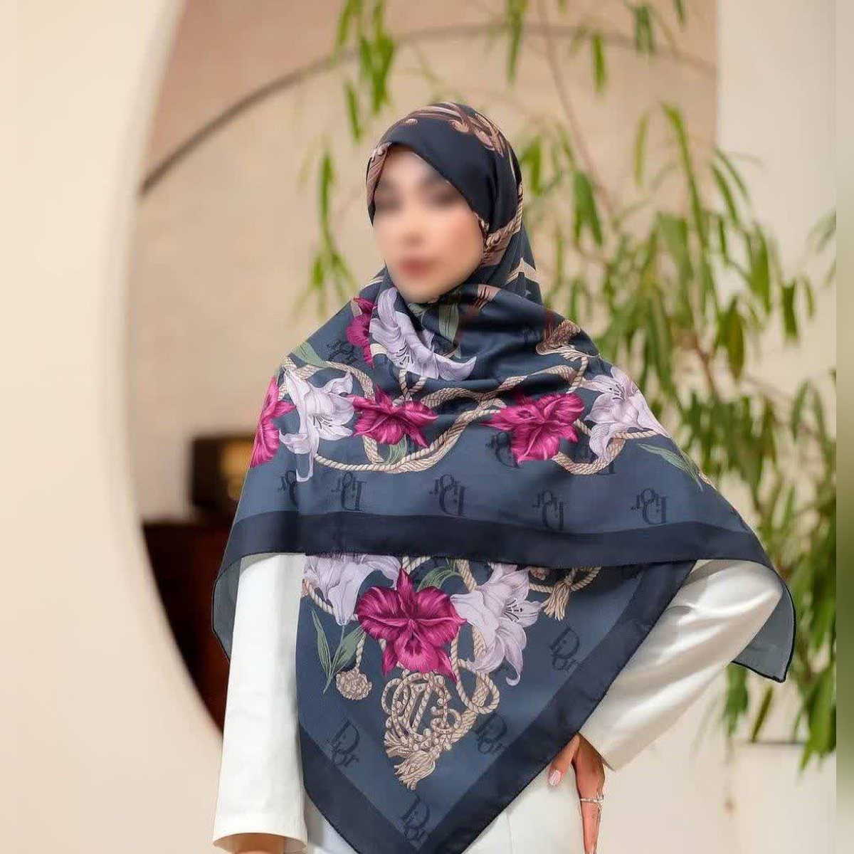 روسری نخی قواره ۱۴۰ (سیااسکارف)