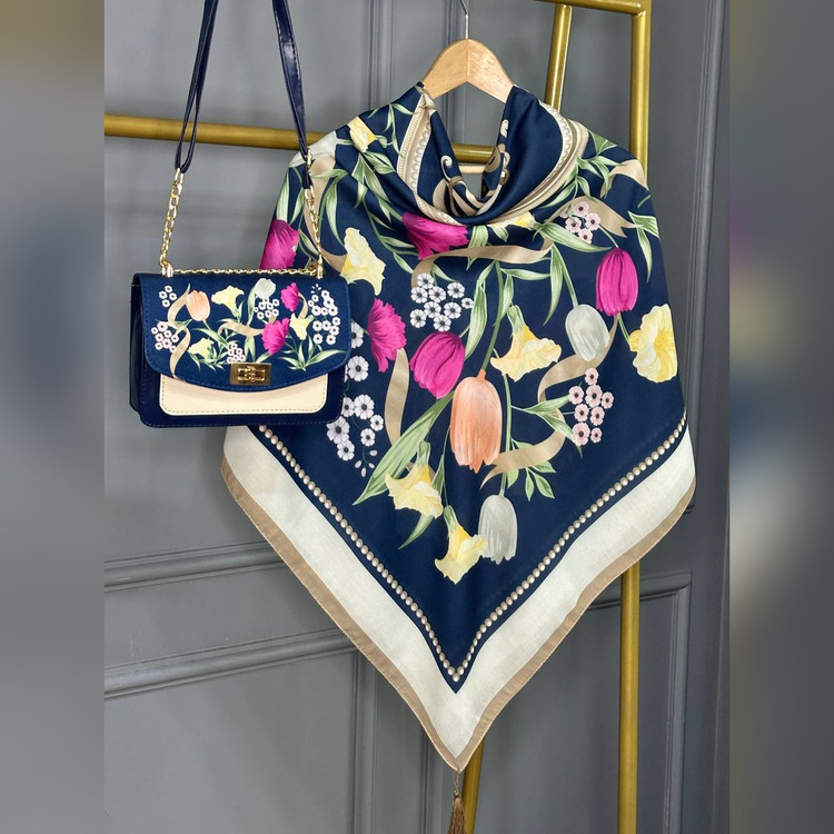ست کیف و روسری فلاور دیور سورمهای (B2)