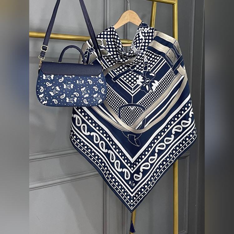 ست کیف و روسری ترمه کمربندی سورمهای (A3)