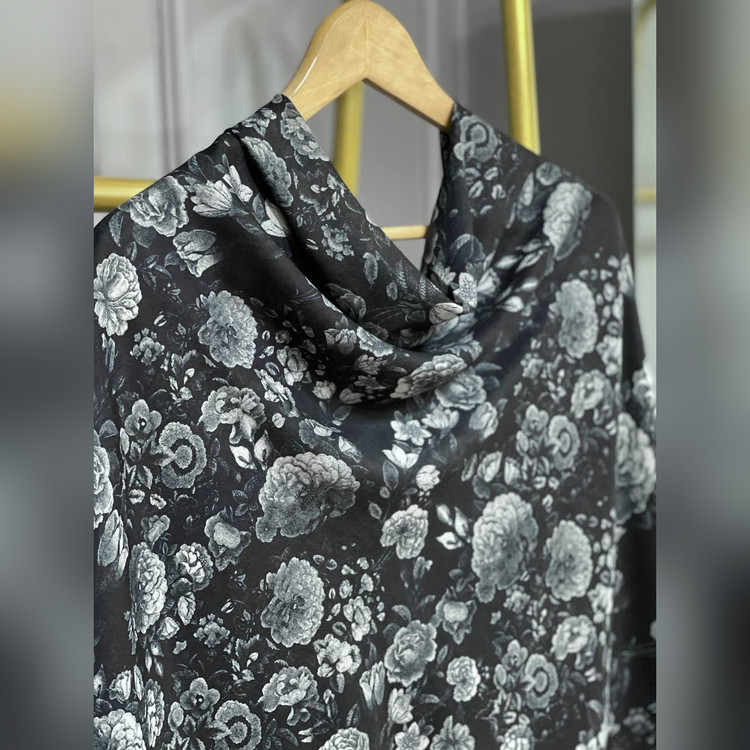 ست کیف و روسری گل طوسی سنتی (B2)