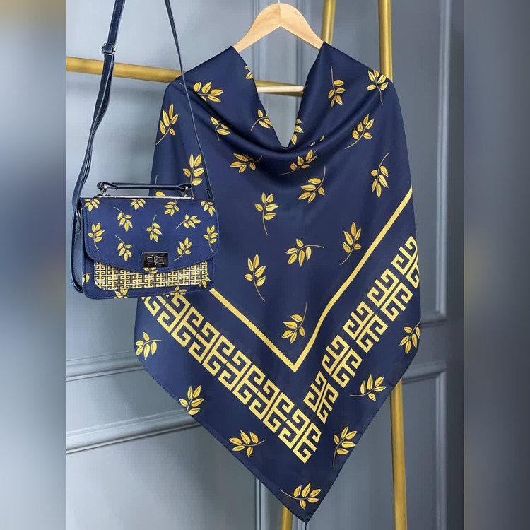 ست کیف و روسری برگ جیوانچی سورمهای زرد (B2)