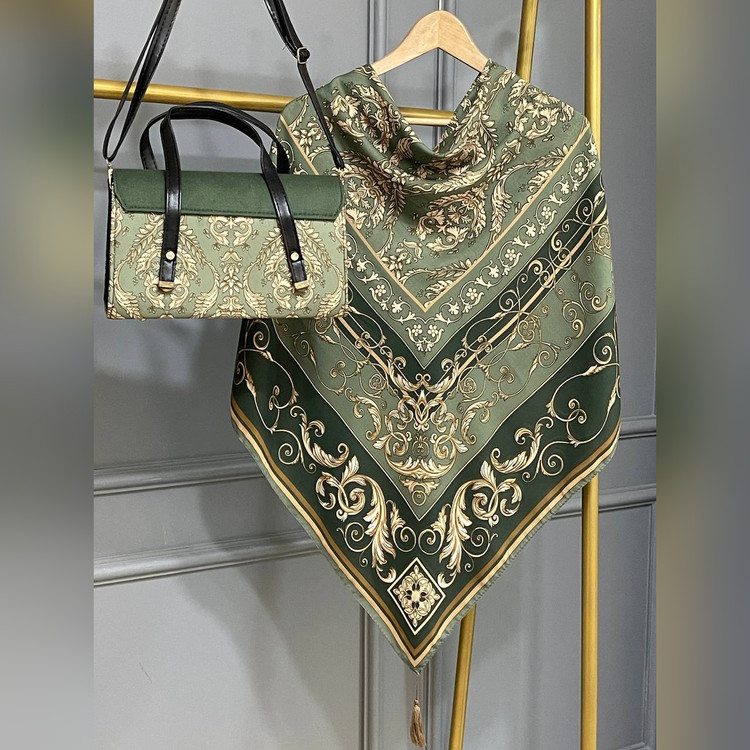 ست کیف و روسری الیزابت زیتونی (B3)