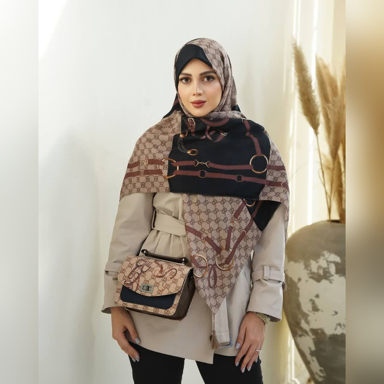 ست کیف و روسری گوچی زین مشکی (B2)