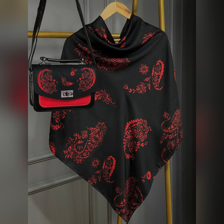ست کیف و روسری بته جقه قرمز (B2)