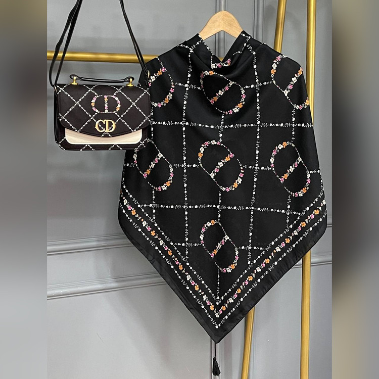 ست کیف و روسری دیور الی مشکی رنگی (B2)