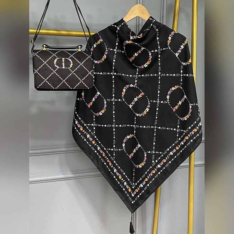 ست کیف و روسری دیور الی مشکی رنگی (B2)