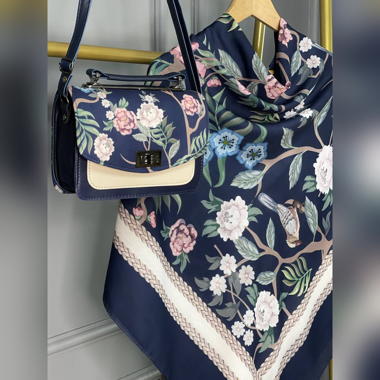 ست کیف و روسری گلاره سورمهای (B2)