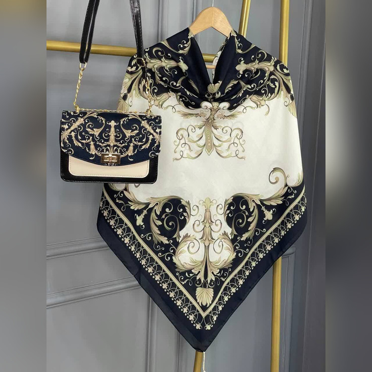 ست کیف و روسری کاترینا مشکی (B2)